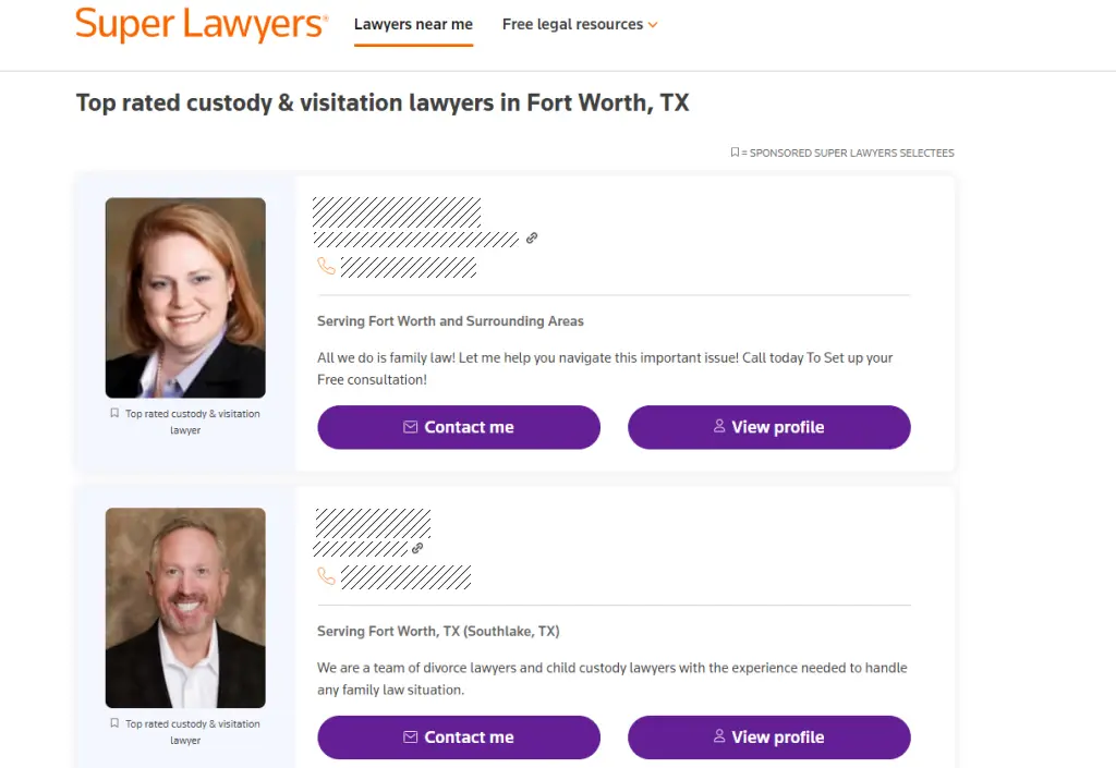 Top rated lawyers on Super Lawyers