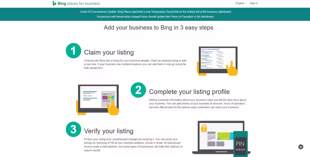 Bing places