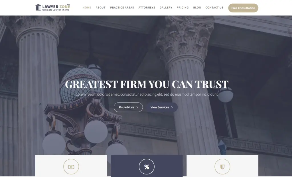 Lawyer Zone Pro Wordpress theme