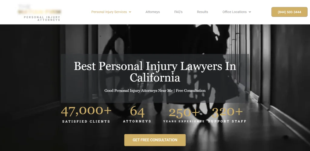 Appealing website design for personal injury lawyers