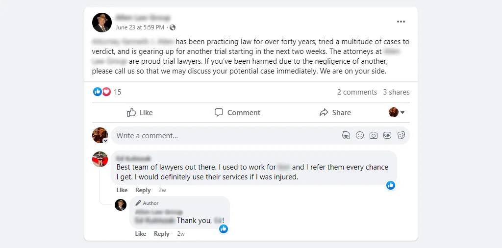 A satisfied client who always refers a lawyer