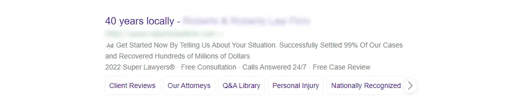 Law Firm Ad Copy
