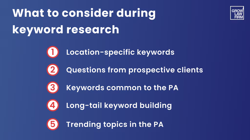 keywords for lawyers