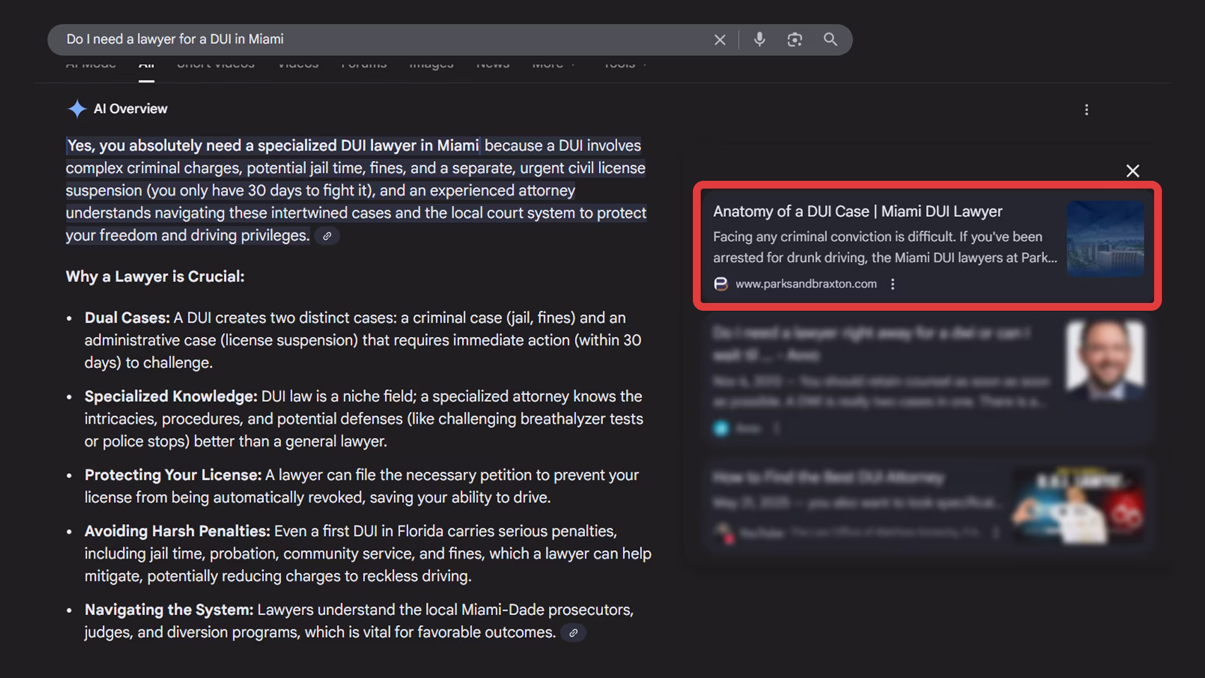 AI Overview cite Parks and Braxton