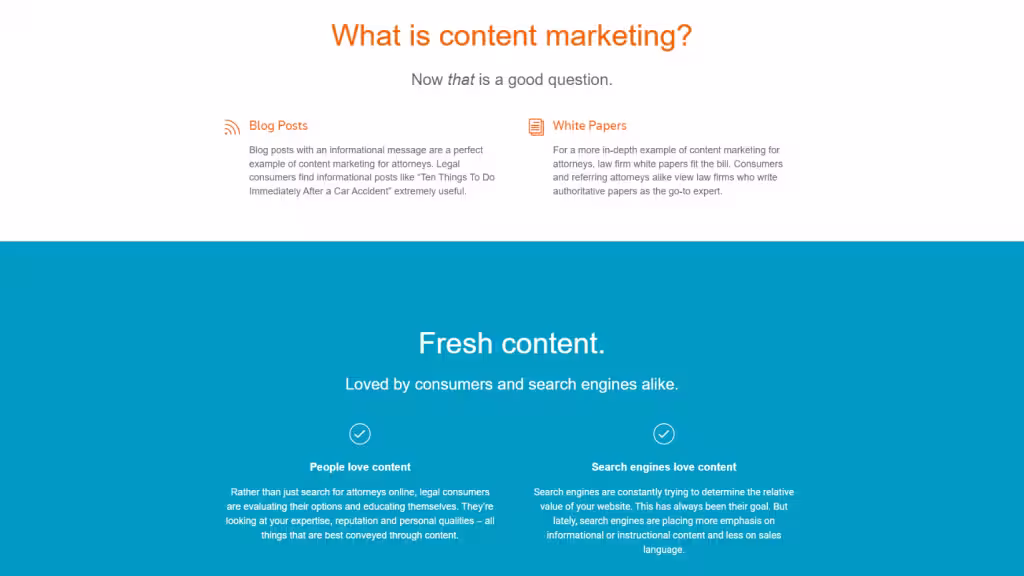 FindLaw content marketing page
