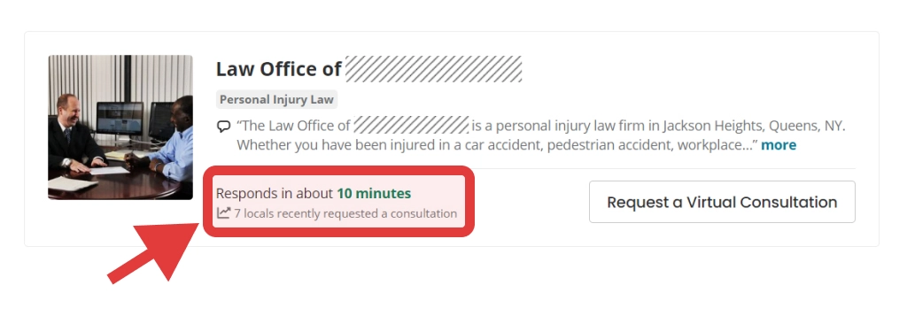 lawyer yelp profile example