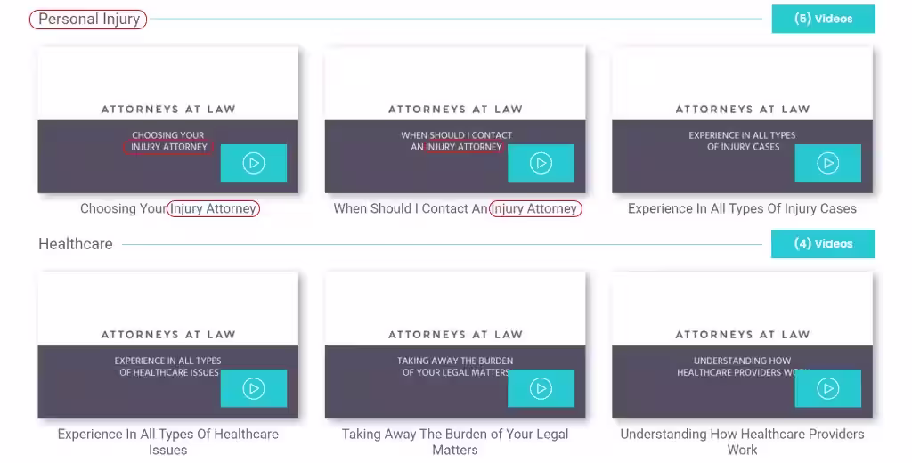 Practice Area Page Video