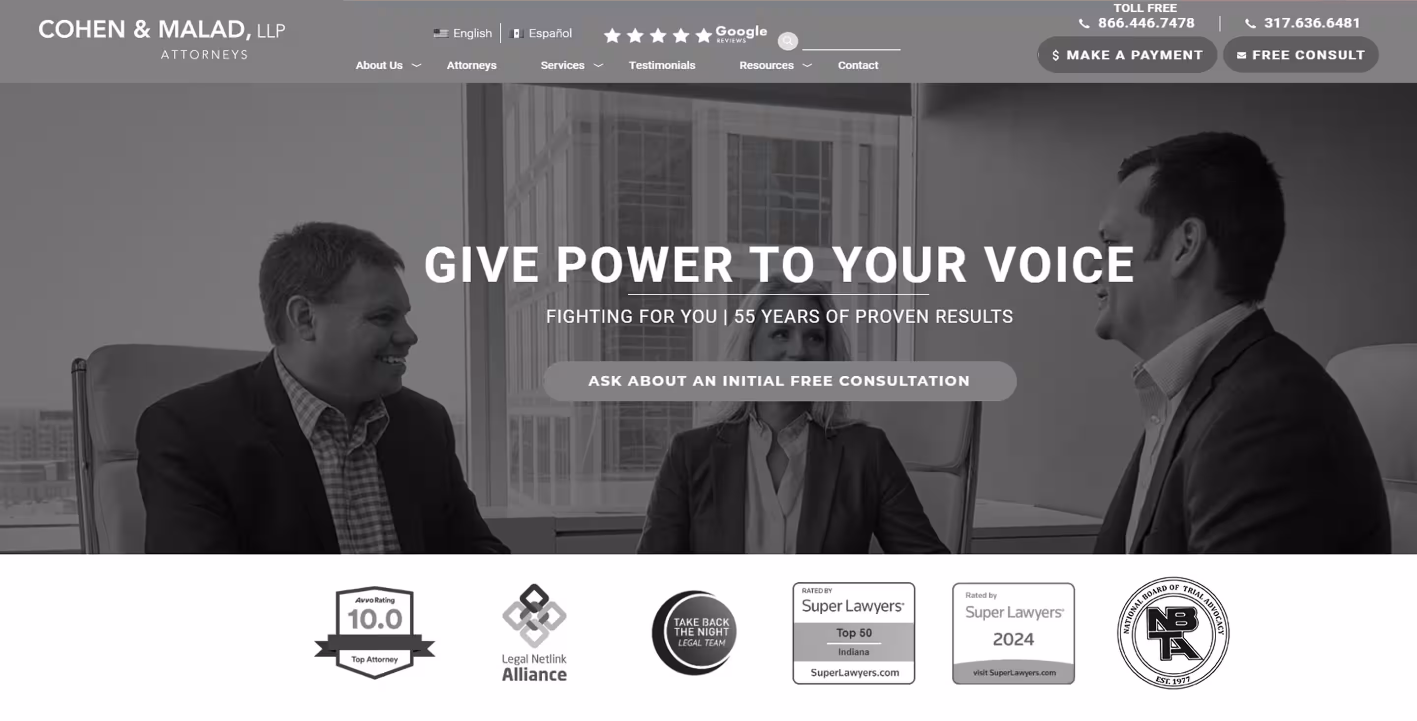 Website image before
