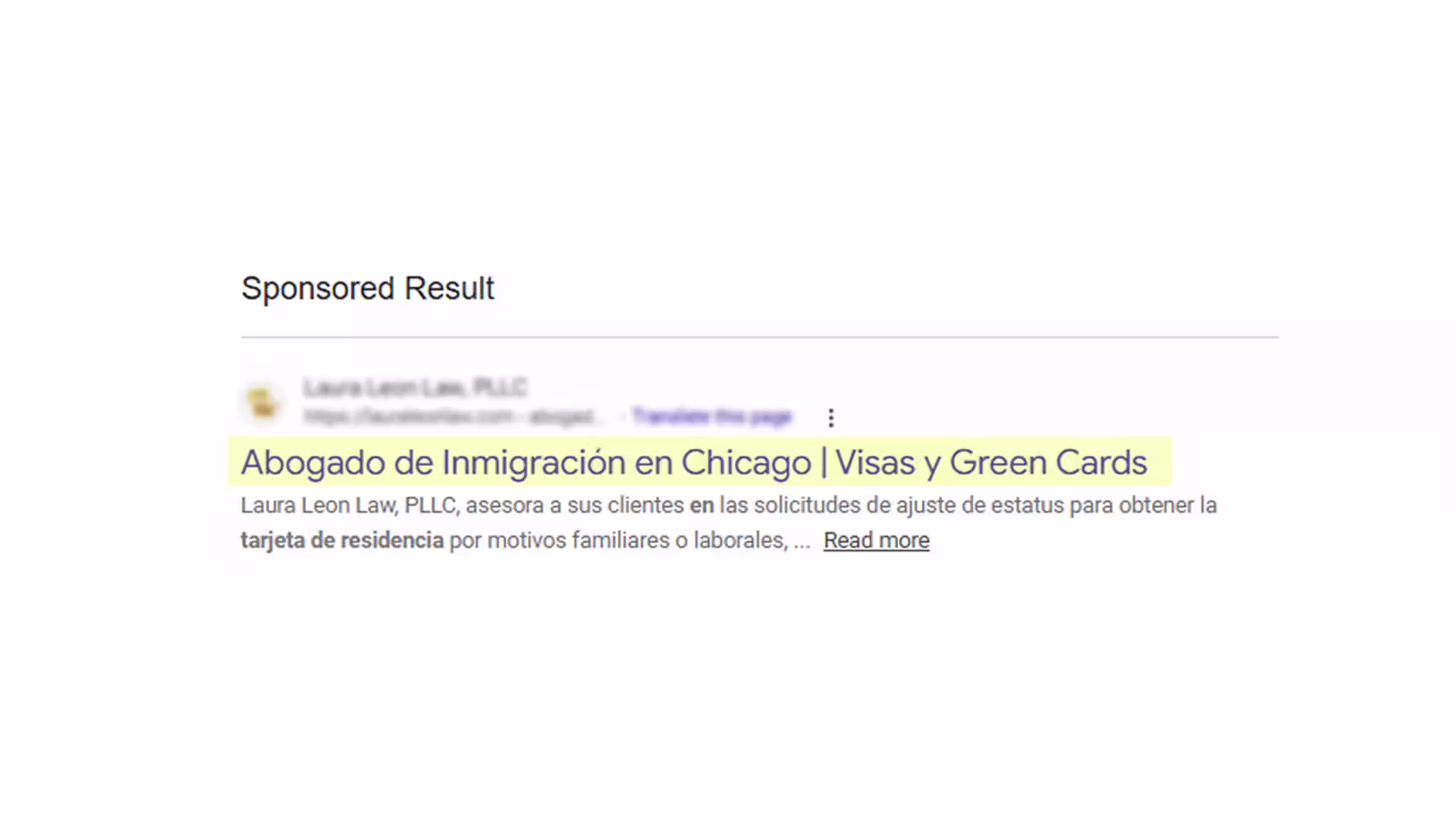 Spanish-language ad example