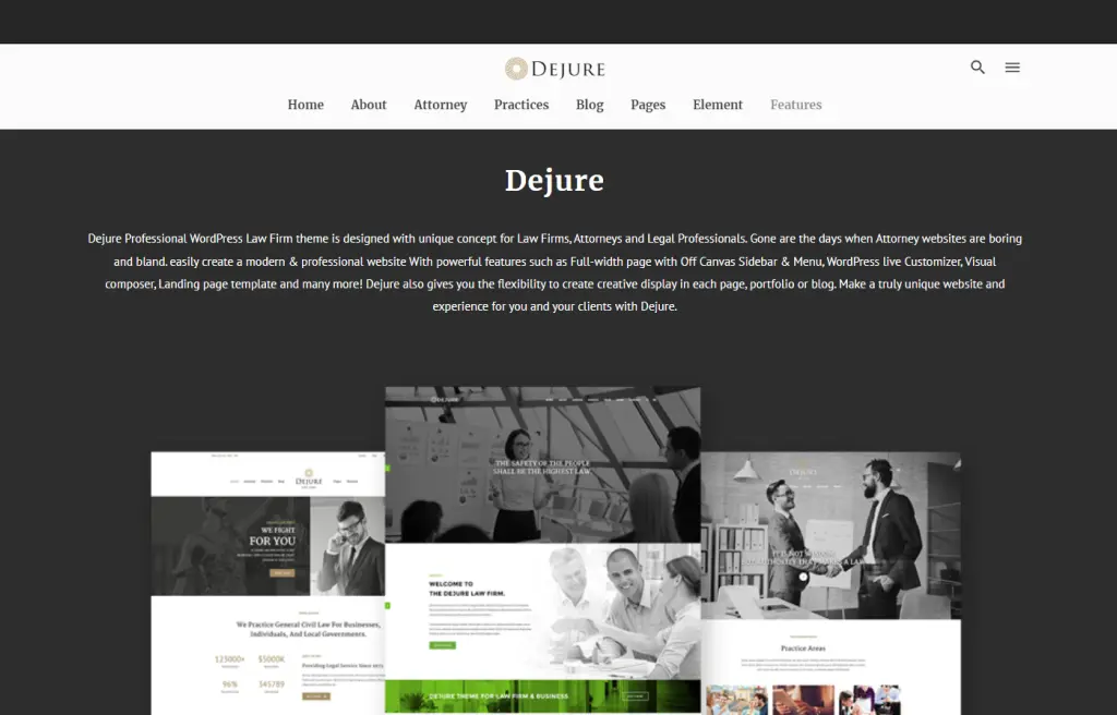 Dejure lawyer WordPress theme