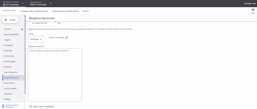 Passing_over_negative_keywords