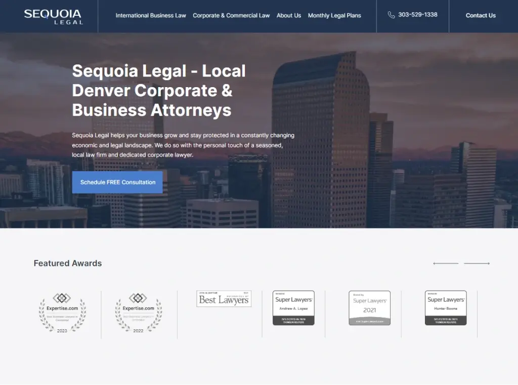 Sequoia Legal business law web design