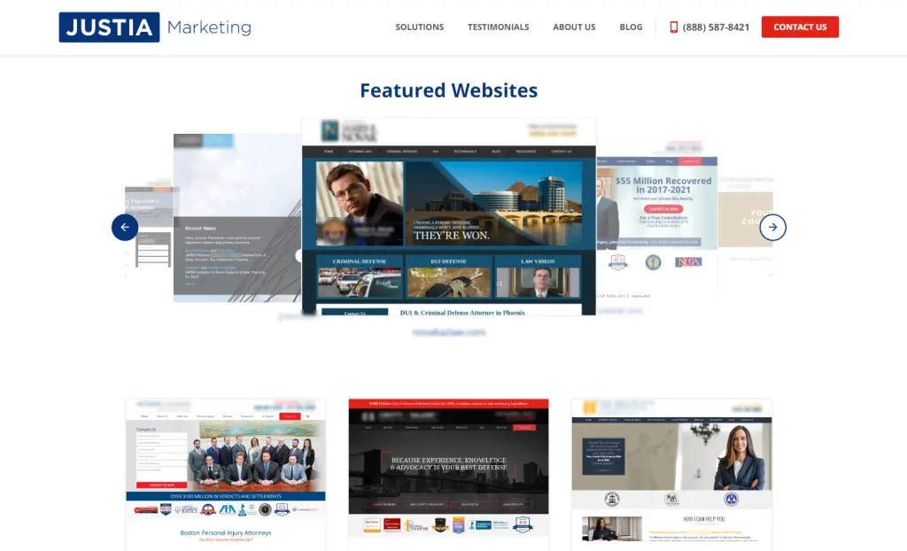 Justia's featured websites