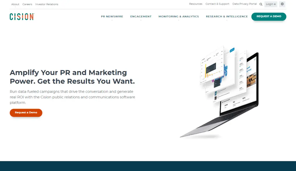Cision PRWeb screenshot