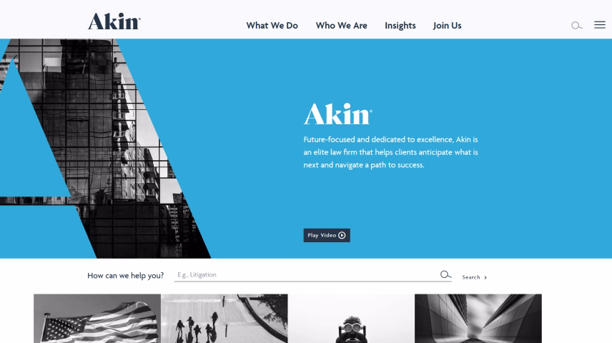 Akin Gump Strauss Hauer & Feld LLP website homepage