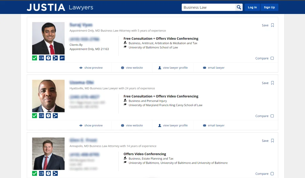 Justia as a trusted legal directory