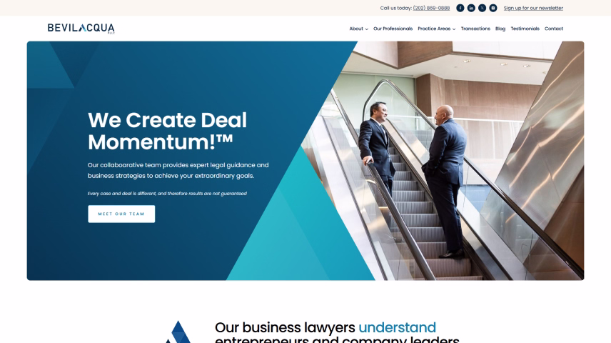 Bevilacqua PLLC website homepage