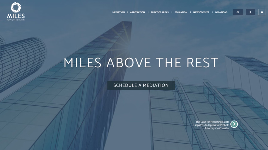 Miles Mediation website homepage