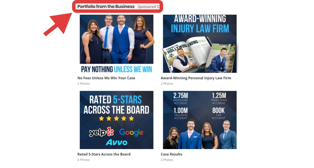 yelp portfolio example for lawyers