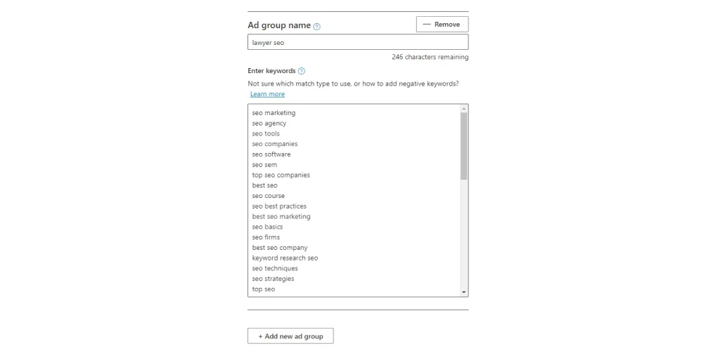 Bing Ads Keywords