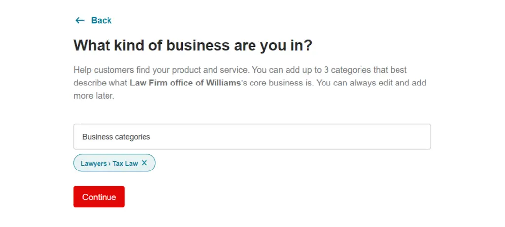 Choose your business category