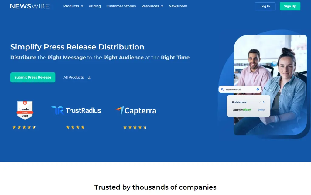 Newswire screenshot