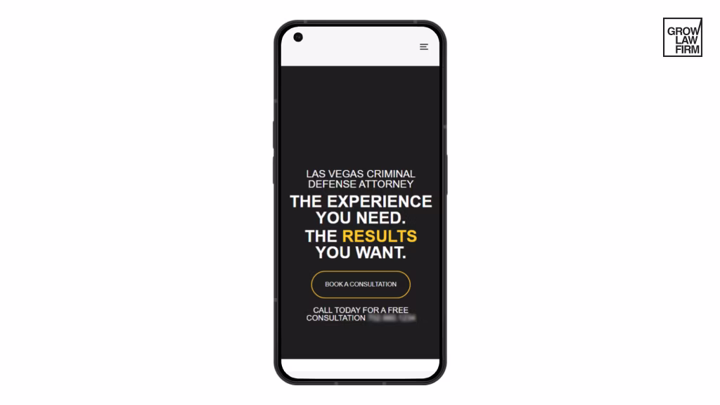 Minimalistic law firm mobile website desgn
