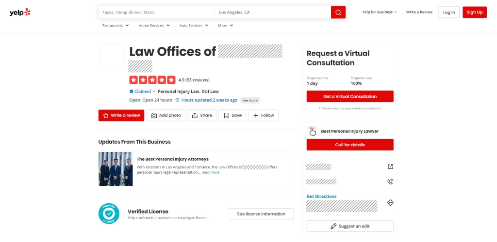 yelp license for lawyers example