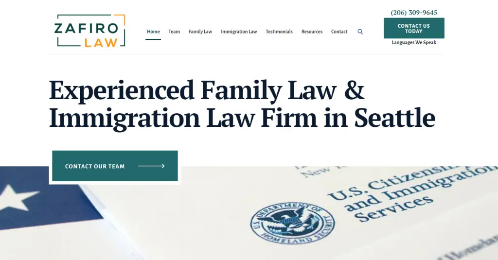 Zafiro Law immigration website