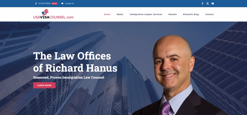 The Law Offices of Richard Hanus website