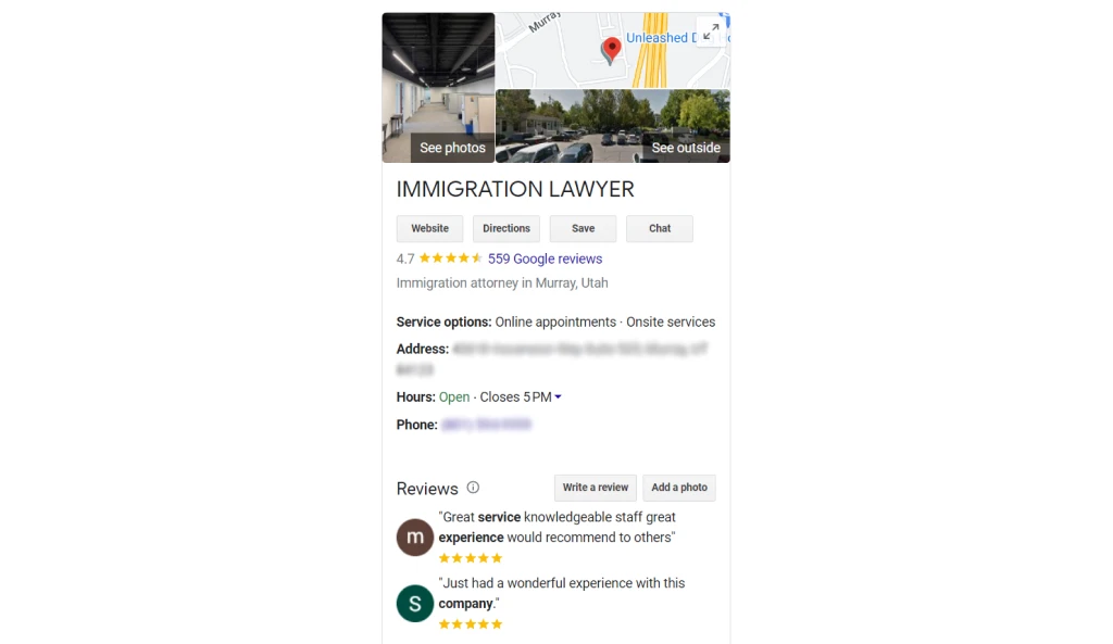 An example of an immigration lawyer GB profile