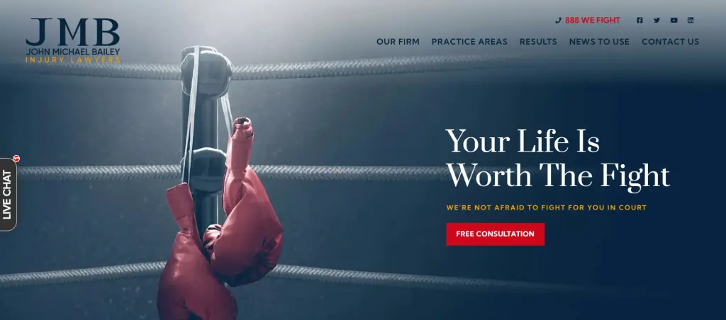 John Michael Bailey Injury Lawyers website image