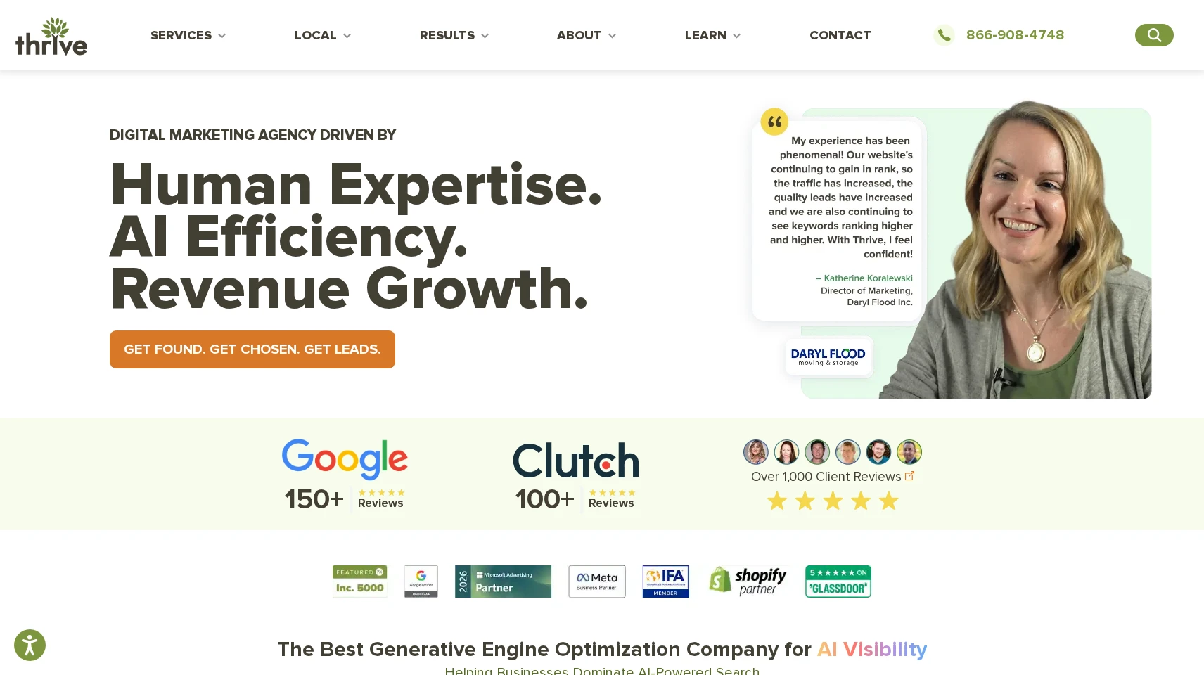 Thrive Internet Marketing Agency homepage